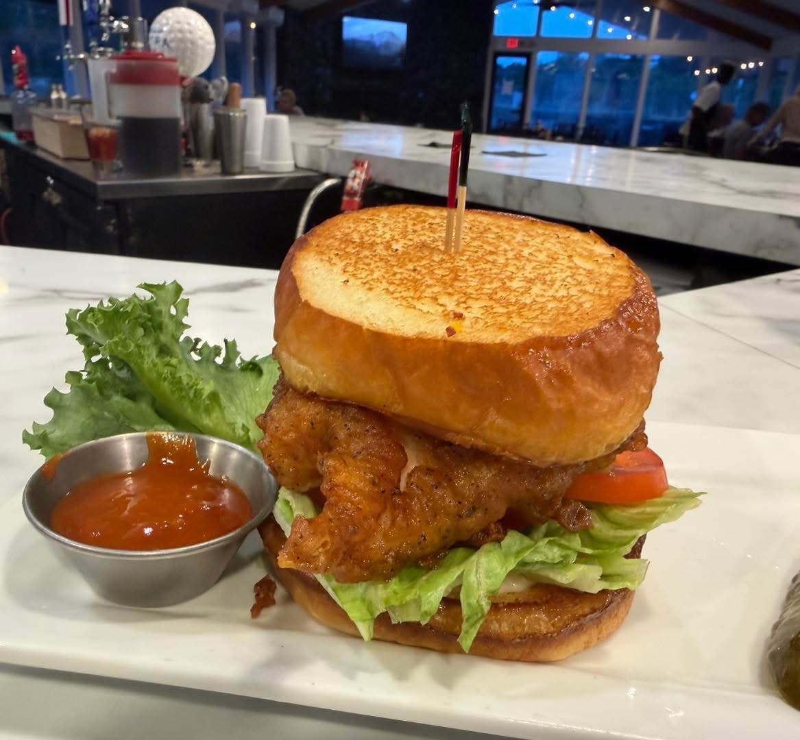 Chicken sandwich at the bar