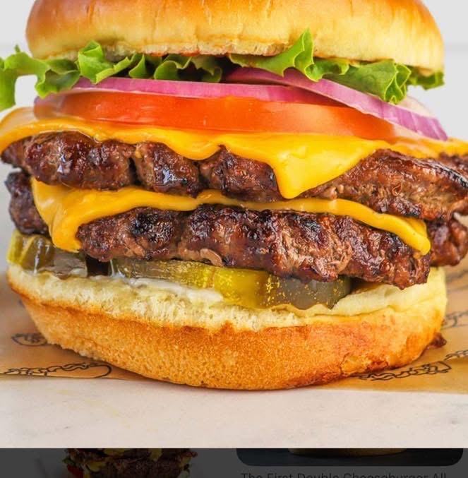Double cheeseburger close-up
